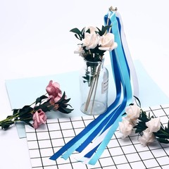 Whaline 30 Pack Ribbon Sticks Chromatic Silk 11.8 Inches X 20.4 Inches, Blue