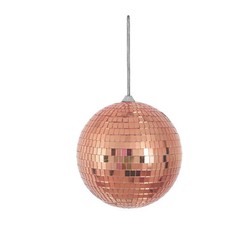 4 Rose Gold 6″ wide Glass Mirror Disco Balls Ornaments Party Wedding Decorations