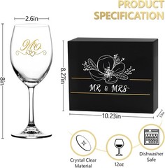 Newlyweds,Mr and Mrs Wine Glass Set,Wedding Glasses