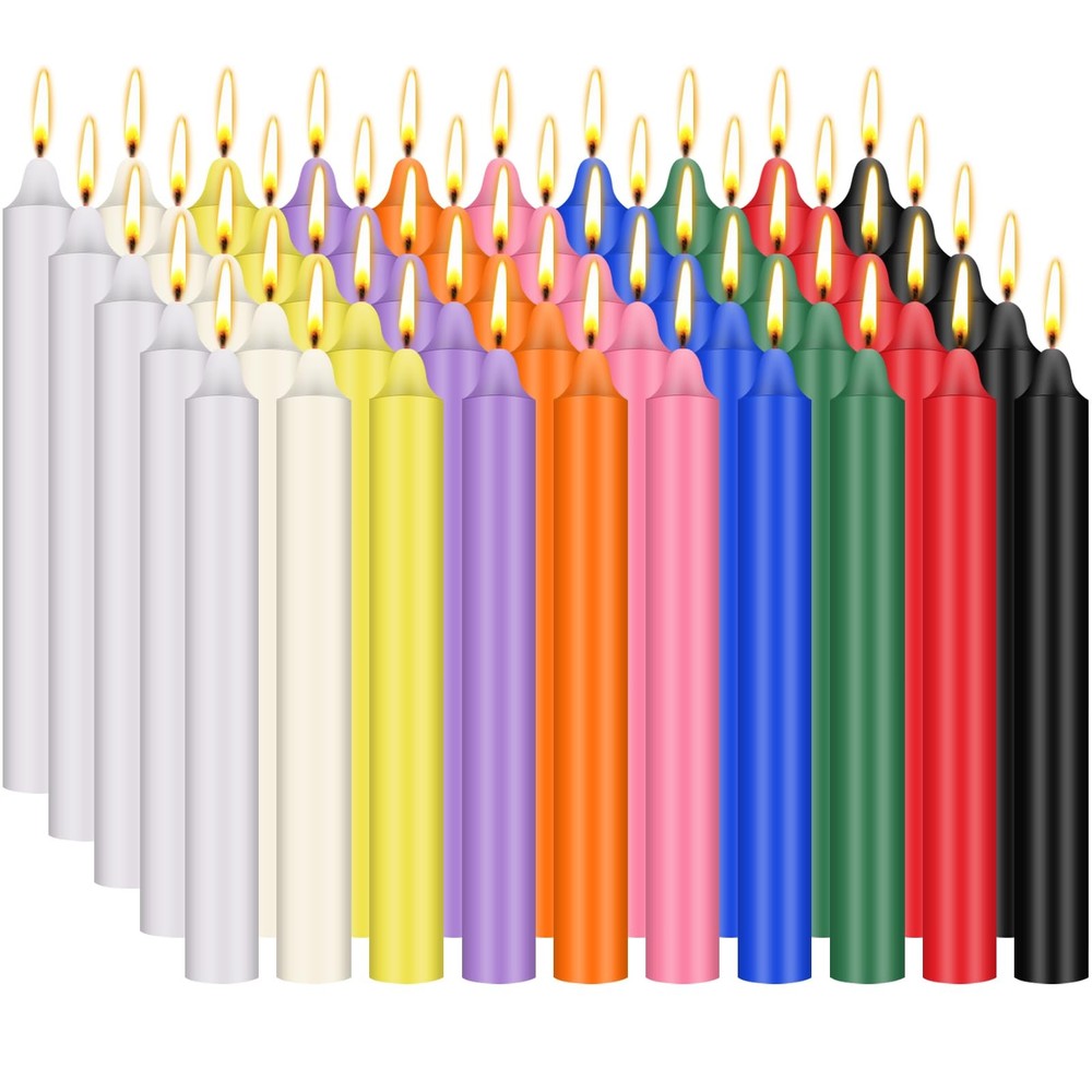 100 Pack 4 Inch Spell Candles, Colored Taper Candles for 4 inches, Multi-100