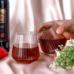 Lueumxc 40 Pack Plastic Ribbed Wine Glasses, 14Oz Origami 14oz-clear-40pack