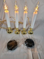 4 Pack 9″ Electric Window Candle Lights with Base, 5FT Cord Flameless Candles