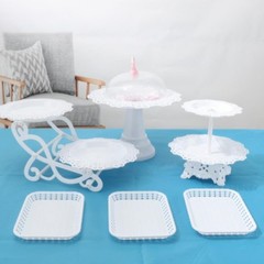 1/2pcs Cake Stand Dishes Cupcake Snacks Plates Three-layer Creative Fruit Basket