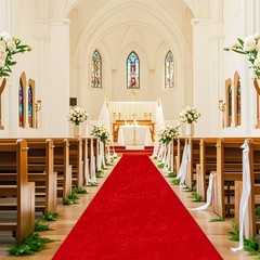 Red Carpet Runner 4FTx15FT Wedding Aisle Runners Velvet Aisle Runner for Cere…