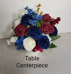 Burgundy Navy Blue Ivory Rose Bridal Wedding Bouquet Accessories