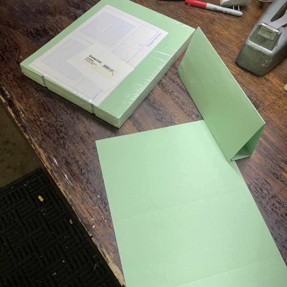 Light Green Blank Table Place Cards Name Table Tent Signs approx 160
