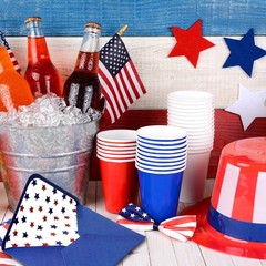 50 Pcs Patriotic Invitation Envelopes Red Blue Star Greeting Card Holders 4th of