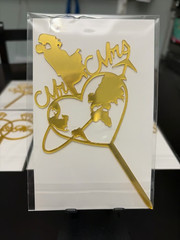 Set of 8 Gold Acrylic Wedding Cake Toppers Bridal Shower Anniversary New