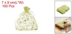 100Pcs Organza Bags 2.8×3.5 Inch Candy Bags Mesh Bag Jewelry Bag Light Green