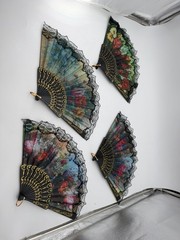 4 Pieces Folding Hand Fans Church Wedding Gift, Party Favors, DIY Decoration Gif