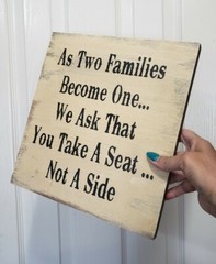 SET 10½x11 Rustic Wood Wedding Seating Ceremony Sign & Ornate Scroll Easel Stand