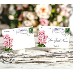 VINTAGE STYLE HYDRANGEA POSTCARD WEDDING PLACE CARDS, TAGS or ESCORT CARDS #540