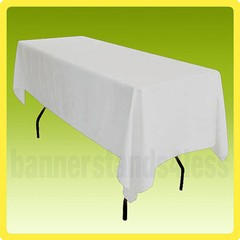 60×126 Table Cover Tablecloth Rectangle Wedding Banquet Event POLYESTER – White