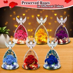 Birthday Day Rose Gifts for Women, Preserved Flowers Gift Mom, Red