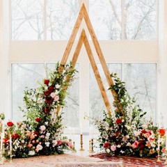 Set of 2 Wooden Wedding Arches Outdoor Indoor Held Wedding Boho Bridal Backdrop