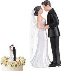 4.5″ Wedding Bride and Groom Cake Topper Vintage Elegant Wedding Cake Topper Cou