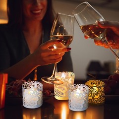25Pcs Candle Wraps Decorate Tea Light Wrap for Party Decoration, Silver