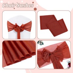 MDS® Pack of 10 Chiffon Chair Sashes Bows Wedding Events Supplies Decorations