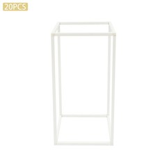 White 20 PCS Geometric Flower Stand For Wedding, Flower Stand 8.27*8.27*15.75in