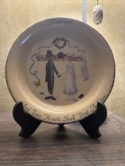 EUC ** No Chips Or Cracks! Decorative Marriage Plate With Stand