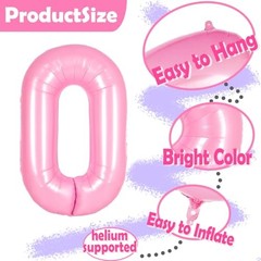 Pink 10 balloon number Pink Birthday Decorations for Girls, Bow Number 10