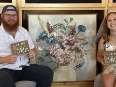 Wood Wedding Table Sign Set Brown/White “I’m Her Mr” “I’m His Mrs”