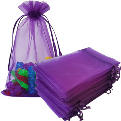 4×6 Inch Organza Gift Bags with Drawstring for Jewelry,Candy,100 Pcs Purple Sach