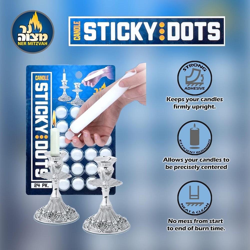 Candle Sticky Dots-White Accessories-Wax Dots 24 Dots, White
