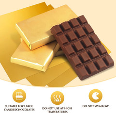100Pcs Chocolate Bar Wrappers, 6″ X 7.5″ Gold Candy Bar Wrappers for Homemade Al