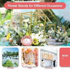 Gdrasuya10 23inch/60cm 10Pcs Gold Flower Stand for Centerpieces,Gold Vase Met…