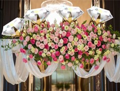 2Pcs Diamond Ring Aluminum Balloon,Wedding Bridal 26 Inches, Multi Colors