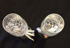 Pair Of Glass Champagne Flutes (2) Used