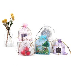 Star And Moon Organza Bags Jewellery Pouch Gift Bags Candy Packaging Bag 6 Sizes
