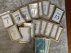 Gold Wedding Table Decorations (Table Numbers, Signage, Tablecloth & more!)