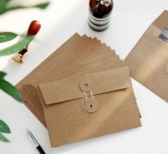 250gsm Kraft Paper Envelope Vintage Pockets Bulk medium, Brown-20