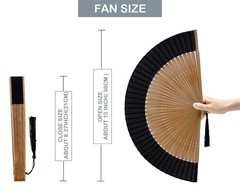 STHUAHE Hand Fan for Women Foldable, Chinese 8.3 x 15 inches, Sexy Bamboo