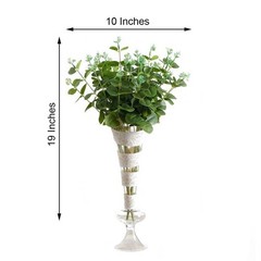 6 pcs 19″ tall Light Green Eucalyptus Artificial Greenery Bushes Wedding Party