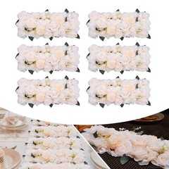 6* Dining Table Flower Centerpieces Silk Champagne Rose Flower Arrangement Deco