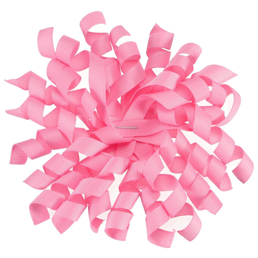 6 Pcs 4 Inch Grosgrain Curly Bows for Gift Wrapping Self-Adhesive Dark Pink