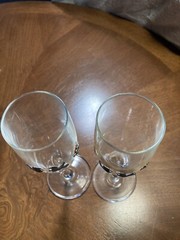 Rawcliffe Toasting Champagne Flutes Bride & Groom Pewter Doves And Flowers VTG