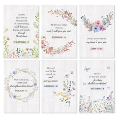 24 Pack Religious Sympathy Cards with Envelopes & Stickers – 6 Designs Waterc…