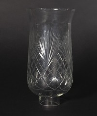 Candle Holder Brass Mother of Pearl Inlay Glass Hurricane 4.5″Dia 13″High Set/2