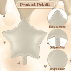 Large Sand White 40 Balloons, Foil Cream Brown Apricot Beige Number 40 Balloo…