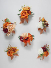 6Pcs Burnt Orange Flower Centerpieces for Weddings & Home Decor