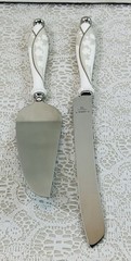 Lenox “Bellina” Wedding Cake Knife And Server Set Stainless Steel Blade w/Boxes
