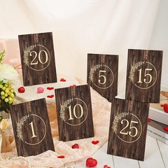 25 Pieces Rustic Wooden Wedding Reception Table Numbers Decors Country Wedding T
