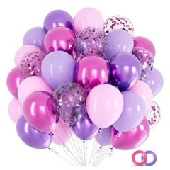 Pink and Purple Balloons, 68PCS 12 Inch Metallic Purple Pink Pink Purple