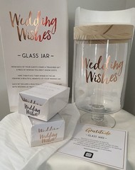 NEW In The Box Wedding Wishes Gratitude Glass Jar Reception & 250 Guest Cards