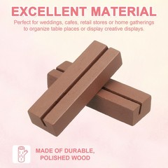 8 Pcs Wood Place Card Holders for Food Signs, Brown