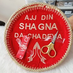 Handmade Welcome Plate,Ribbon Cutting Plate,Ribbon Cutting Ceremony, Shagun Thal